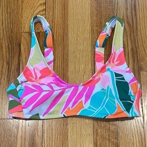 Bright Tropical Print Bikini Top
